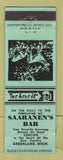 Matchbook Cover - Saaranen's Bar Greenland MI WEAR