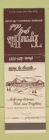 Matchbook Cover - Tyrone Hills Golf Club Flint Brighton MI