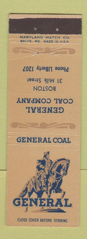 Matchbook Cover - General Coal Boston MA