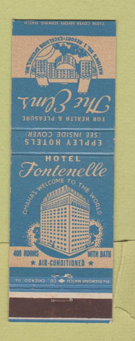 Matchbook Cover - Elms Hotel Excelsior Springs MO Fontenelle Hotel Omaha NE