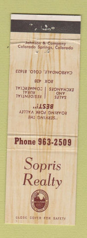 Matchbook Cover - Sopris Real Estate Carbondale Colorado