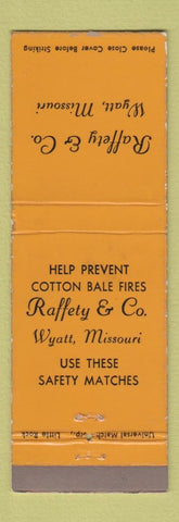 Matchbook Cover - Raffety Cotton Wyatt MO
