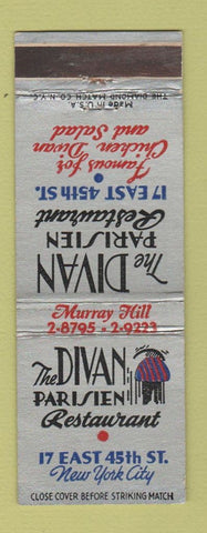 Matchbook Cover - Divan Parisien Restaurant New York City