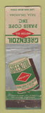 Matchbook Cover - Greenzoil Paris Cope oil gas Tulsa OK WORN