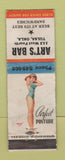 Matchbook Cover - Art's Bar Tulsa OK pinup WORN