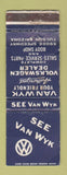 Matchbook Cover - Van Wyk Volkswagen Tucson AZ WORN