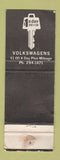 Matchbook Cover - Van Wyk Volkswagen Tucson AZ WORN