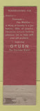Matchbook Cover - Gruen Watches Effie Jewelry Detroit MI WORN