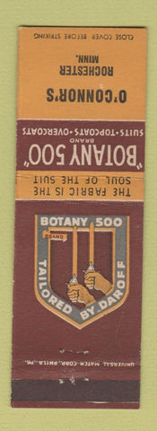 Matchbook Cover - Botany 500 Men's Clothes O'Connor's Rochester MN