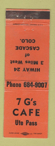Matchbook Cover - 7 G's Cafe Ute Pass Cascade Colorado WEAR