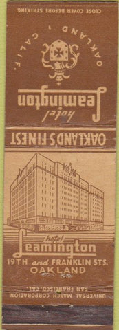Matchbook Cover - Hotel Leamington Oakland CA