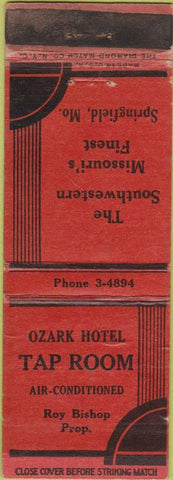 Matchbook Cover - Ozark Hotel Springfield MO WEAR