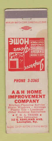 Matchbook Cover - A&H Home Improvement Lexington KY STAINED