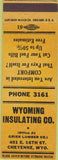 Matchbook Cover - Wyoming Insulation Cheyenne WY yellow