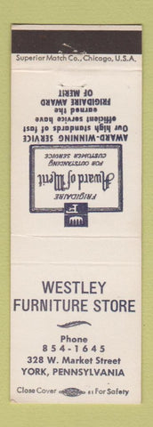 Matchbook Cover - Westley Furniture Store York PA