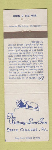Matchbook Cover - Nittany Lion Inn State College PA