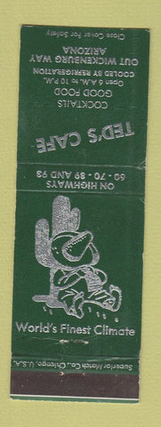 Matchbook Cover - Ted's Cafe Out Wickenburg Way AZ WEAR