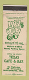 Matchbook Cover - Texas Cafe and Bar Wickenburg AZ