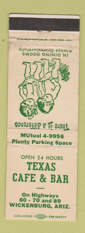 Matchbook Cover - Texas Cafe and Bar Wickenburg AZ