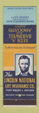 Matchbook Cover - Lincoln Insurance Cleveland OH Bardwell Abraham