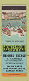 Matchbook Cover - Heights Texaco oil gas Laredo TX