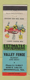 Matchbook Cover - Valley Fence Brownsville TX