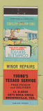 Matchbook Cover - Young's Texaco oil gas Brownsville TX