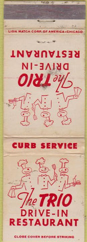 Matchbook Cover - Trio Drive In Restaurant Berkeley MO Hazelwood WEAR