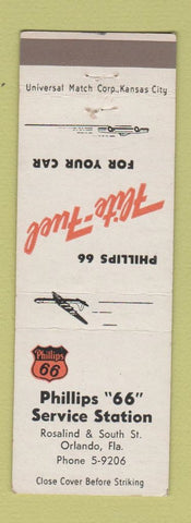 Matchbook Cover - Phillips 66 oil gas Orlando FL