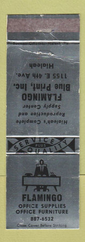 Matchbook Cover - Flamingo Office Supply Blue Print Hialeah FL WEAR
