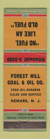 Matchbook Cover - Forest Hill Coal Oil Newark NJ