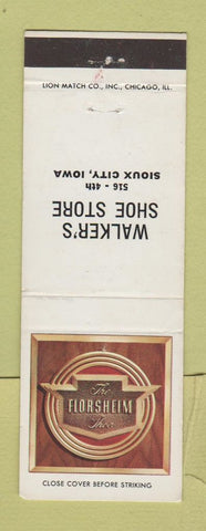 Matchbook Cover - Walker's Shoe Store Florsheim Sioux City IA