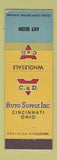 Matchbook Cover - C&D Auto Supply Cincinnati OH Art Blum