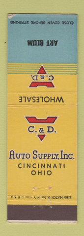 Matchbook Cover - C&D Auto Supply Cincinnati OH Art Blum