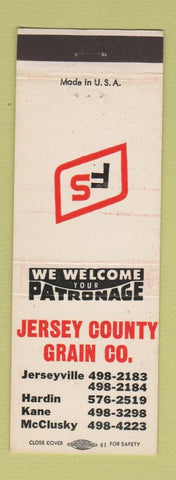 Matchbook Cover - Jersey County Grain Hardin Jerseyville Kane McClusky IL