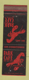 Matchbook Cover - Park Cafe Burlington VT lobster WEAR