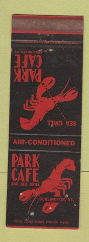 Matchbook Cover - Park Cafe Burlington VT lobster WEAR