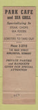 Matchbook Cover - Park Cafe Burlington VT lobster WEAR