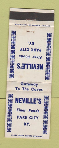 Matchbook Cover - Neville's Restaurant Park City KY