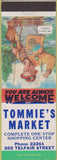 Matchbook Cover - Tommie's Market