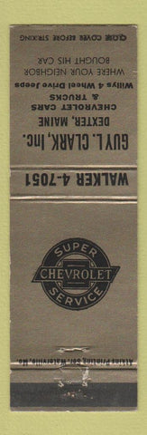 Matchbook Cover - Guy Clark Chevrolet Dexter ME Jeep Willys