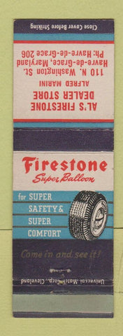 Matchbook Cover - Firestone Tires Al's Havre De Grace MD