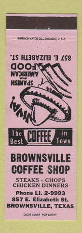 Matchbook Cover - Brownsville Coffee Shop TX Spanish Food LAVENDER