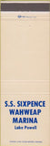 Matchbook Cover - SS Sixpence Wahweap Marina Lake Powell