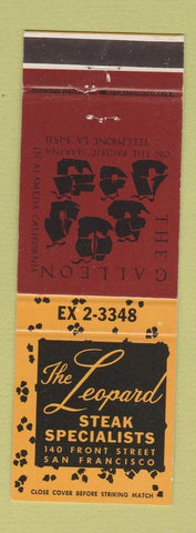 Matchbook Cover - Leopard Steak The Galleon San Francisco CA
