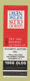 Matchbook Cover - 1966 Oldsmobile Rocket Elizabeth NJ