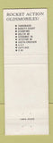Matchbook Cover - 1966 Oldsmobile Rocket Elizabeth NJ