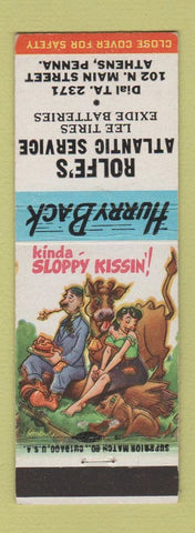 Matchbook Cover - Rolfe's Atlantic oil gas Athens PA hillbilly