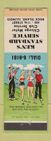 Matchbook Cover - Ken's Standard oil gas Rock Island IL hillbilly