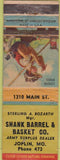Matchbook Cover - Shank Barrel Joplin MO army surplus POOR